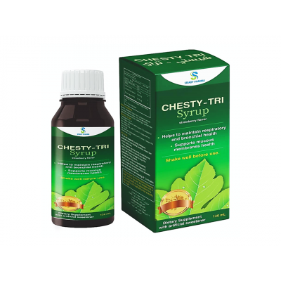 CHESTY - TRI DIETARY SUPPLEMENT ( IVY LEAVES + THYME + LIQUORICE ) STRAWBERRY FLAVOR 120 ML SYRUP